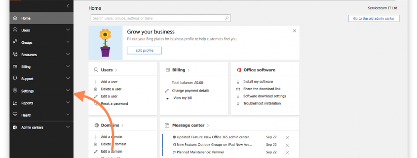 Office 365 Password Expiry Admin Centre